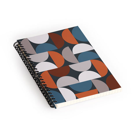 The Old Art Studio Mid Century Modern Geometric 24 Spiral Notebook