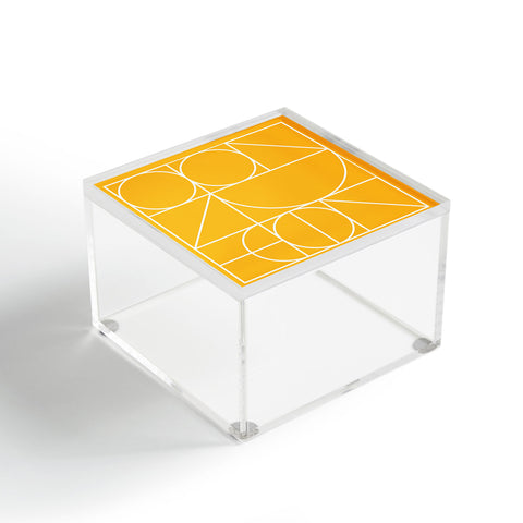 The Old Art Studio Modern Geometric 77 Yellow Acrylic Box