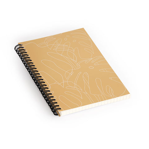 The Old Art Studio Monstera No2 Yellow Spiral Notebook
