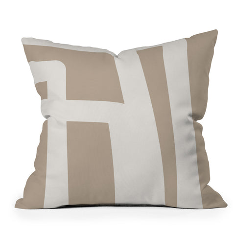 The Old Art Studio Neutral Abstract 5B Throw Pillow