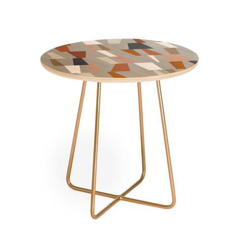 The Old Art Studio Neutral Geometric 01 Round Side Table