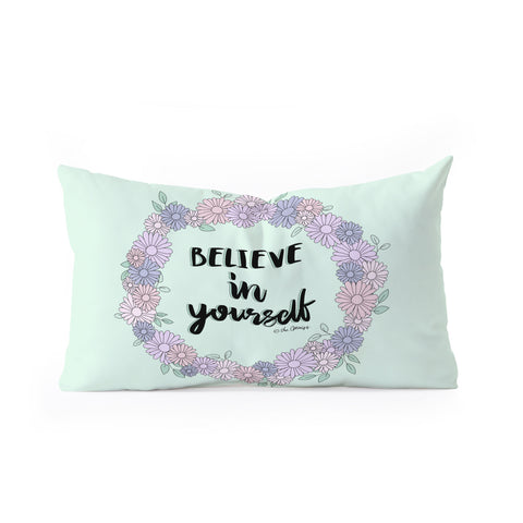 The Optimist Believe In Yourself Quote Oblong Throw Pillow