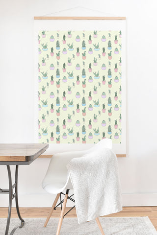 The Optimist Cactus All Over Art Print And Hanger
