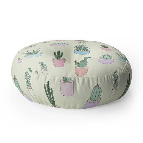 The Optimist Cactus All Over Floor Pillow Round