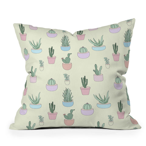 The Optimist Cactus All Over Throw Pillow