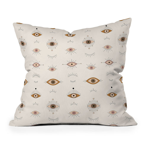 The Optimist Evil Eye Magic Pattern Outdoor Throw Pillow