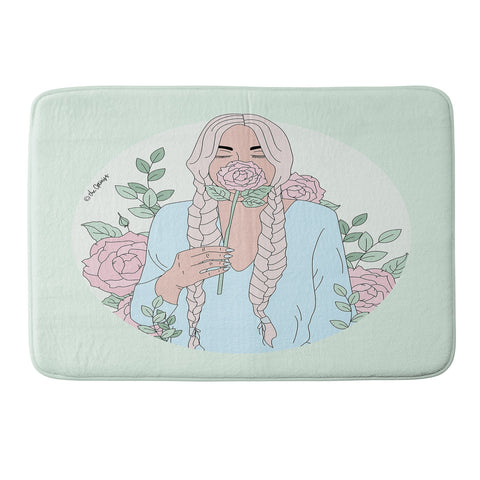 The Optimist Just Stop And Smell The Roses Memory Foam Bath Mat