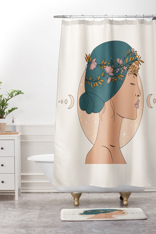 The Optimist Moon Gazing Shower Curtain And Mat