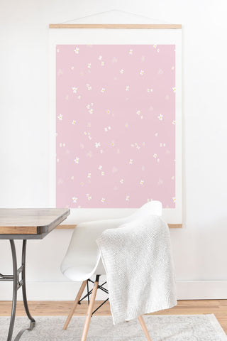The Optimist My Little Daisy Pattern in Pink Art Print And Hanger