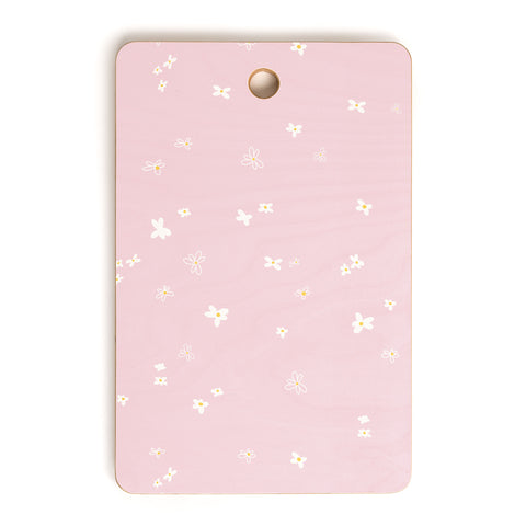 The Optimist My Little Daisy Pattern in Pink Cutting Board Rectangle