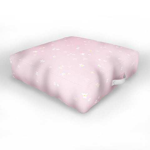 The Optimist My Little Daisy Pattern in Pink Outdoor Floor Cushion