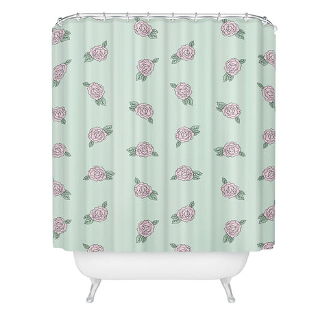 The Optimist Roses All Over Shower Curtain