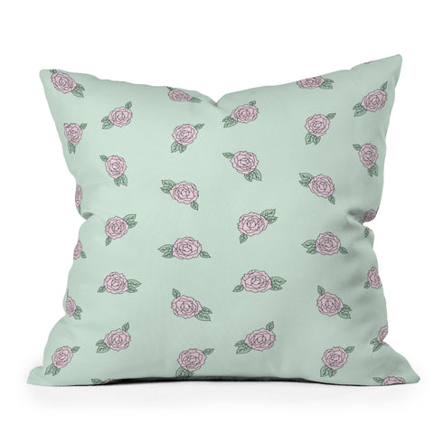The Optimist Roses All Over Throw Pillow