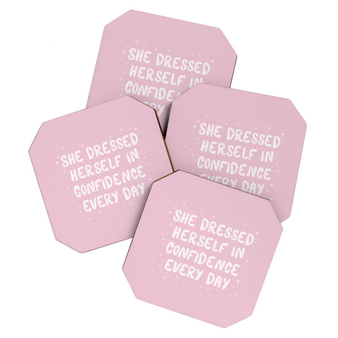 The Optimist She Dressed Herself In Confidence Coaster Set