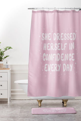 The Optimist She Dressed Herself In Confidence Shower Curtain And Mat