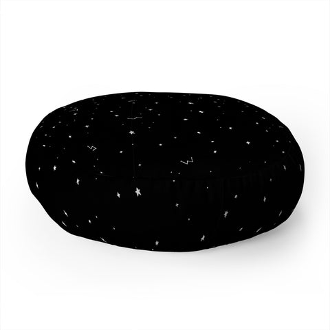 The Optimist Sky Full Of Stars in Black Floor Pillow Round
