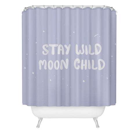 The Optimist Stay Wild Moon Child Quote Shower Curtain