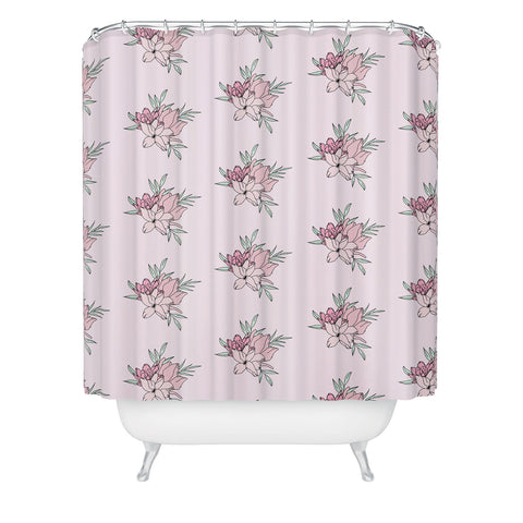 The Optimist Vintage Flowers Pattern Shower Curtain