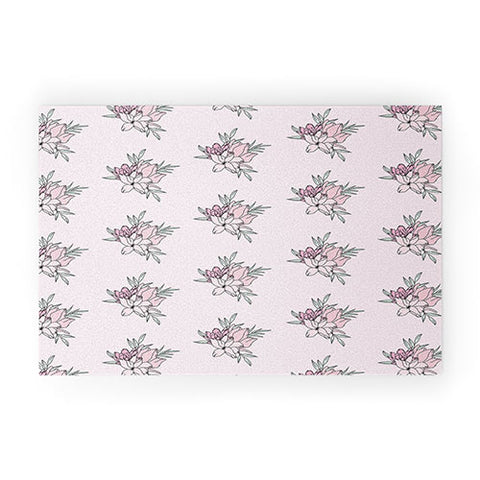 The Optimist Vintage Flowers Pattern Welcome Mat