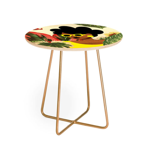 The Pairabirds Bayou Girl II Round Side Table