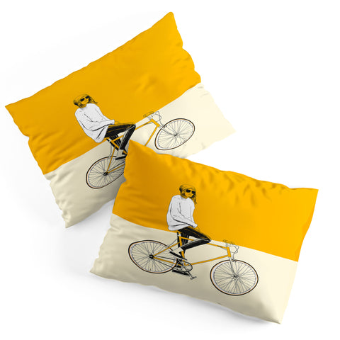 The Red Wolf The Yellow Bike Pillow Shams
