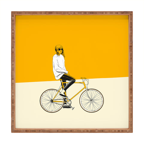 The Red Wolf The Yellow Bike Square Tray