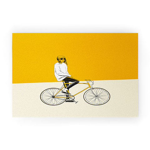 The Red Wolf The Yellow Bike Welcome Mat