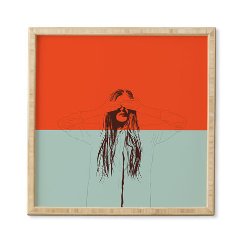 The Red Wolf Woman Color 2 Framed Wall Art