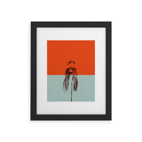 The Red Wolf Woman Color 2 Framed Art Print