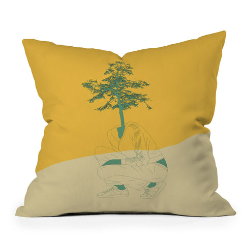 The Red Wolf Woman Nature 2 Throw Pillow