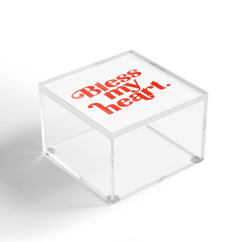 The Whiskey Ginger Bless My Heart Funny Cute Red Acrylic Box
