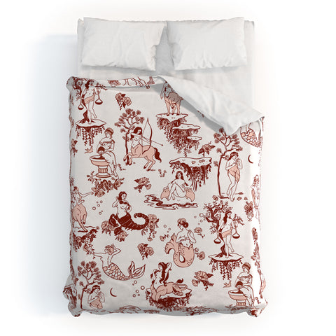 The Whiskey Ginger Classic Ruby Pink Zodiac Duvet Cover