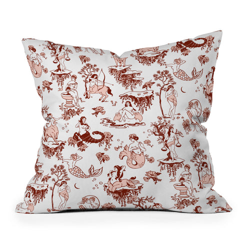 The Whiskey Ginger Classic Ruby Pink Zodiac Throw Pillow