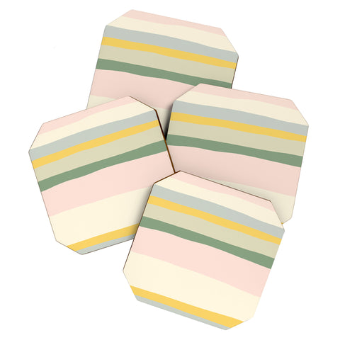 The Whiskey Ginger Colorful Fun Striped Children Coaster Set