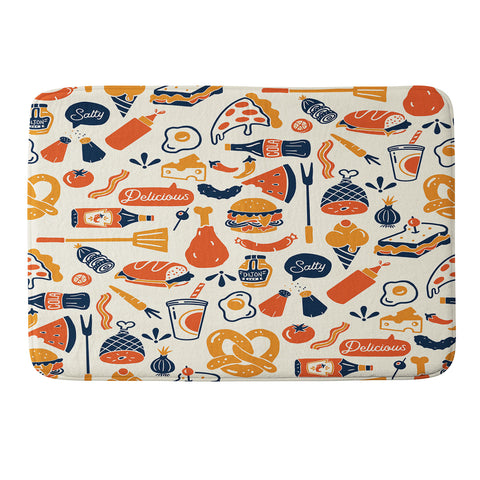 The Whiskey Ginger Cool Fun Colorful Retro Diner Memory Foam Bath Mat