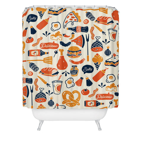 The Whiskey Ginger Cool Fun Colorful Retro Diner Shower Curtain