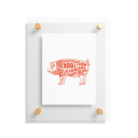 The Whiskey Ginger Cute Backyard BBQ Pig Floating Acrylic Print