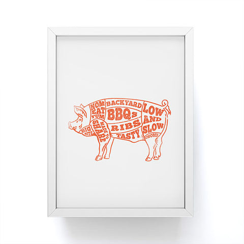 The Whiskey Ginger Cute Backyard BBQ Pig Framed Mini Art Print