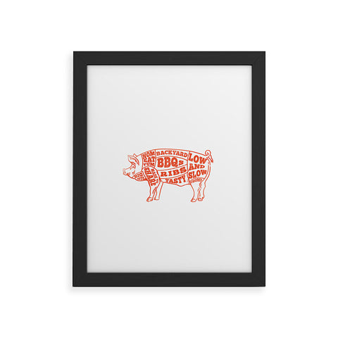 The Whiskey Ginger Cute Backyard BBQ Pig Framed Art Print