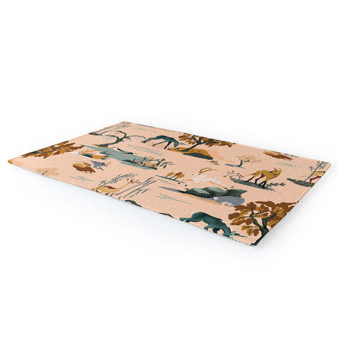 The Whiskey Ginger Cute Playful Animal Pattern Area Rug