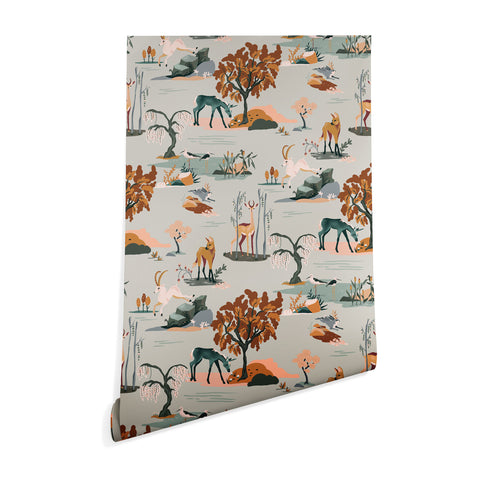 The Whiskey Ginger Cute Playful Animal Pattern I Wallpaper