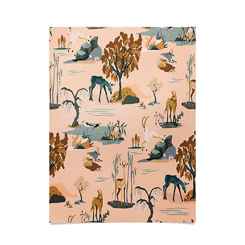 The Whiskey Ginger Cute Playful Animal Pattern Poster