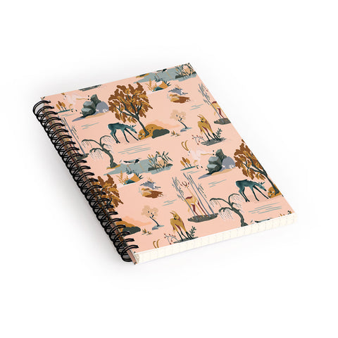 The Whiskey Ginger Cute Playful Animal Pattern Spiral Notebook