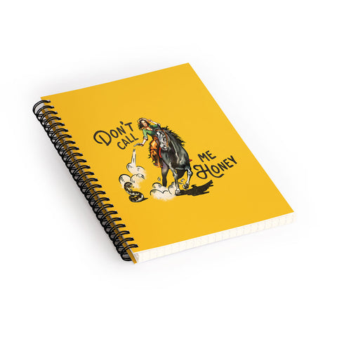The Whiskey Ginger Dont Call Me Honey Retro Yellow Spiral Notebook