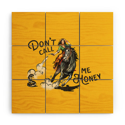 The Whiskey Ginger Dont Call Me Honey Retro Yellow Wood Wall Mural