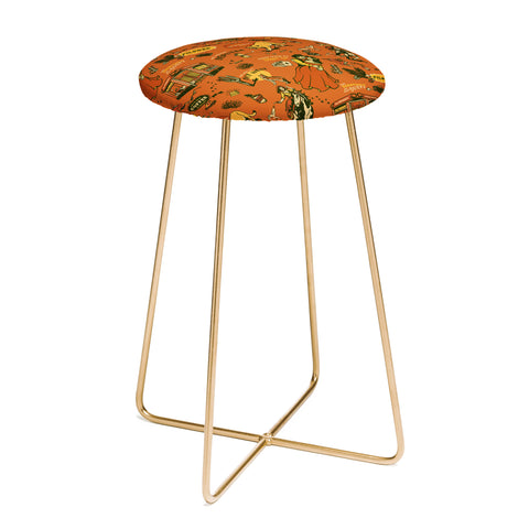 The Whiskey Ginger Old West Inspired Vintage Pattern Counter Stool
