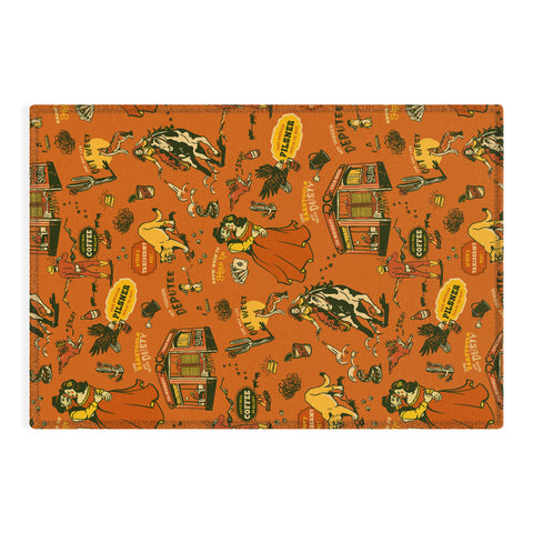 The Whiskey Ginger Old West Inspired Vintage Pattern Outdoor Rug