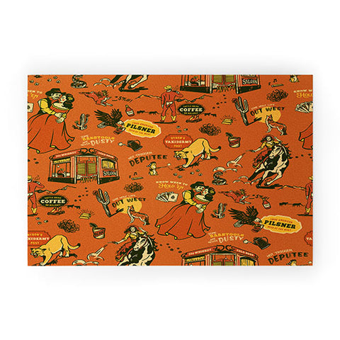 The Whiskey Ginger Old West Inspired Vintage Pattern Welcome Mat