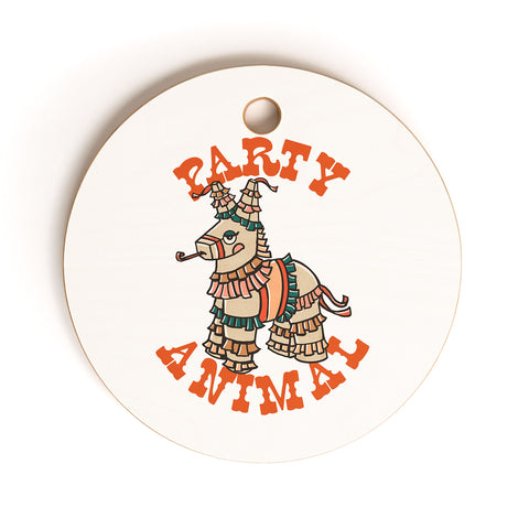 The Whiskey Ginger Party Animal Donkey Pinata Cutting Board Round