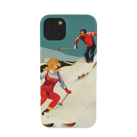 The Whiskey Ginger Retro Skiing Couple Phone Case